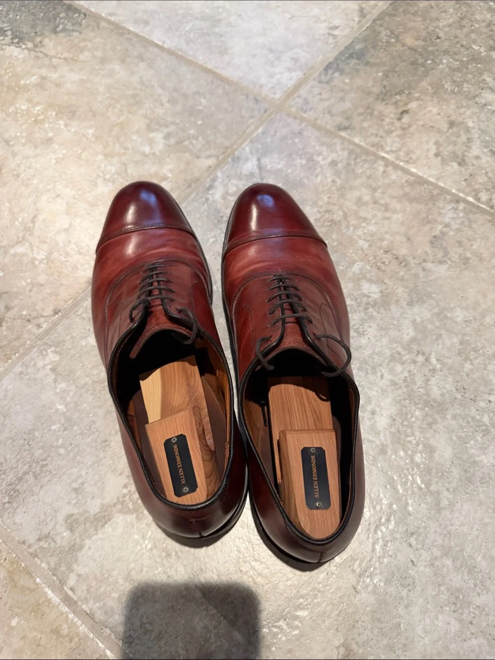 Allen Edmonds Men's Oxford Dress Shoes in Burgundy Brown - check out the soles!!